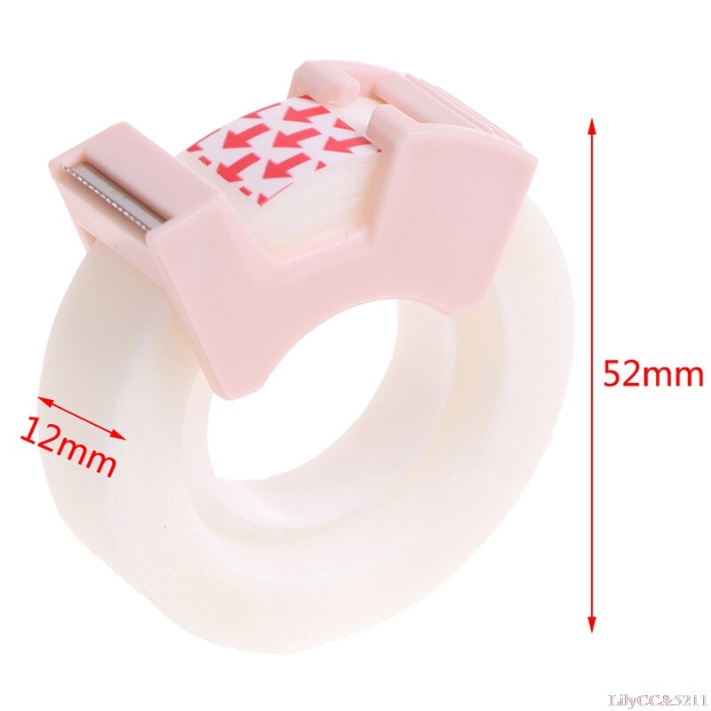 1Pc Transparante Kleine Tape 12Mm Plakband Met Snijgereedschap Beschrijfbare Onzichtbare Correctie Tape Briefpapier