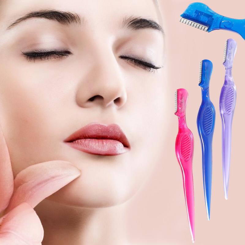 Eyebrow Trimmer Hair Remover Facial Razor Blades Shaver Sharp Set Makeup Tool Kit Face Safety Eyebrow Shaper Shaver Random Color