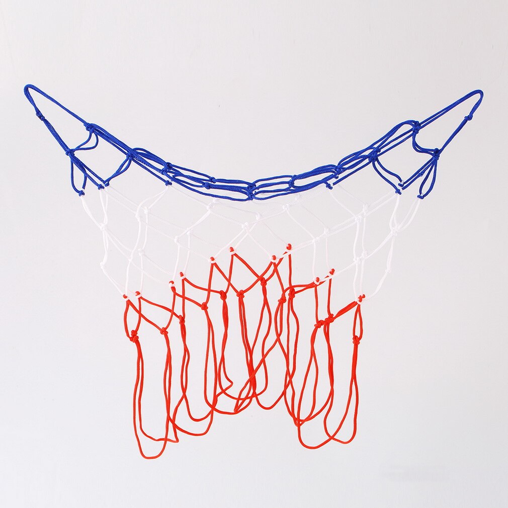 1pc thick 5mm Red White Blue Basketball Net Nylon Hoop Goal Rim Mesh Net