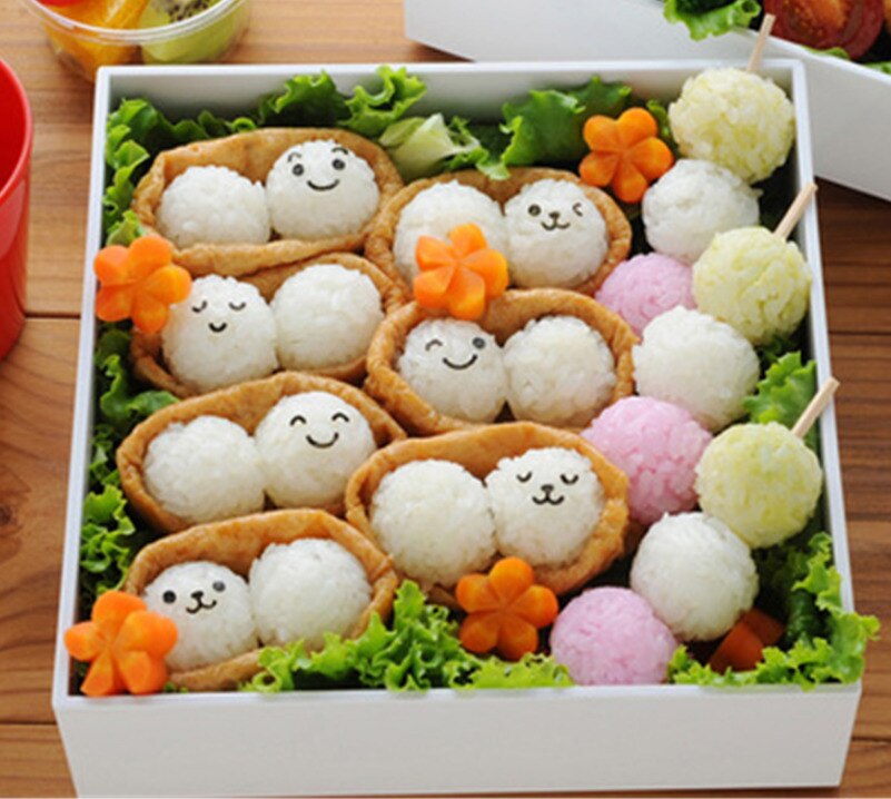 DIY Cute Mini Rice and Vegetable Roll Mold Meat Ball Maker Sushi Onigiri Tool Kitchen Gadgets Food Grade PP Material