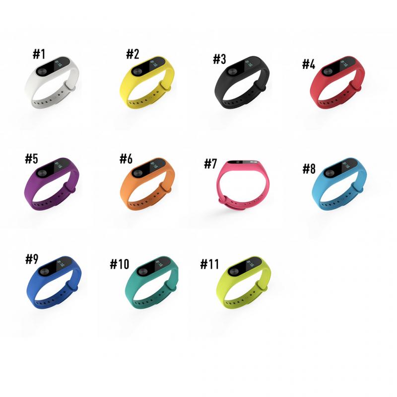 11 Colors Silicon Strap For Xiaomi Mi Band 2 Sport Strap Smart Bracelet Watch MiBand 2 Colorful WristBand Replacement TXTB1