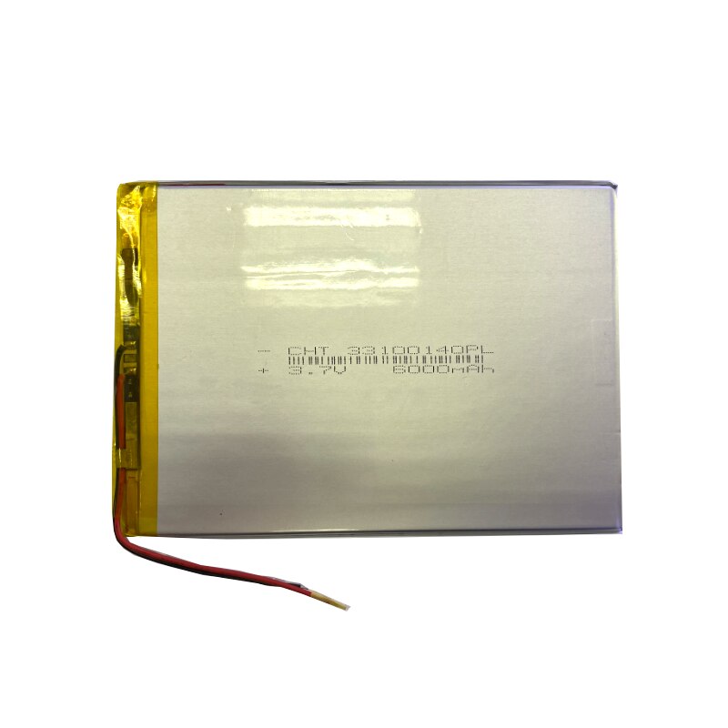 Lithium Polymeer Batterij 3X100X140 Mm 3.7 V 6000 Mah Batterij Tablet 2 Draad