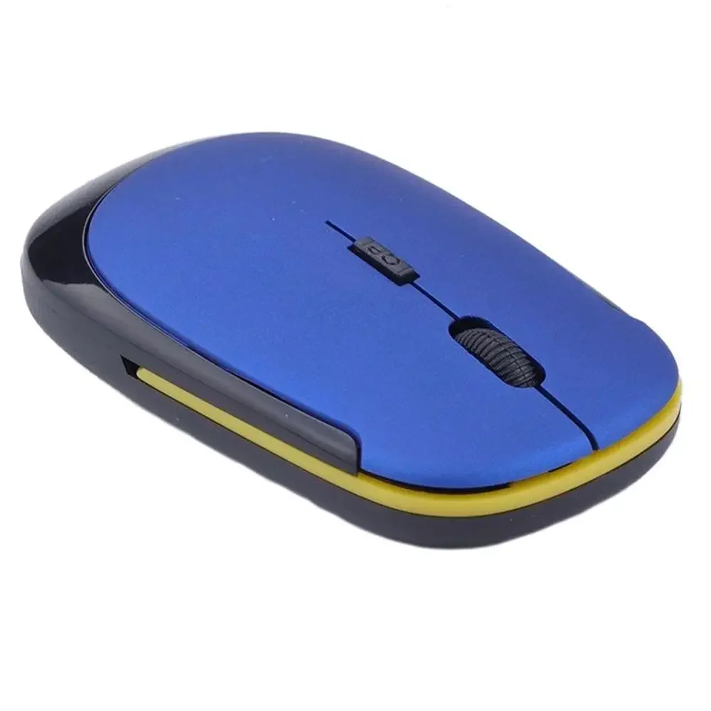 Portable 2.4GHz Wireless Mouse + USB Receiver 1600DPI 10m Gaming Mouse for Macbook Laptop PC: Blue