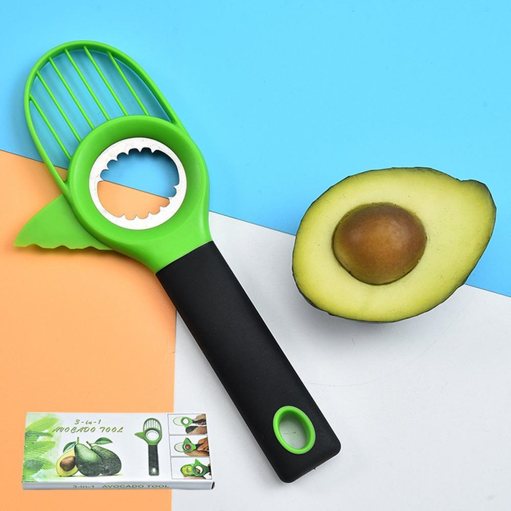 Praktische Multifunctionele Avocado Snijden Kiwi Scheiden Tool Drie-In-een Avocado Pulp Separator