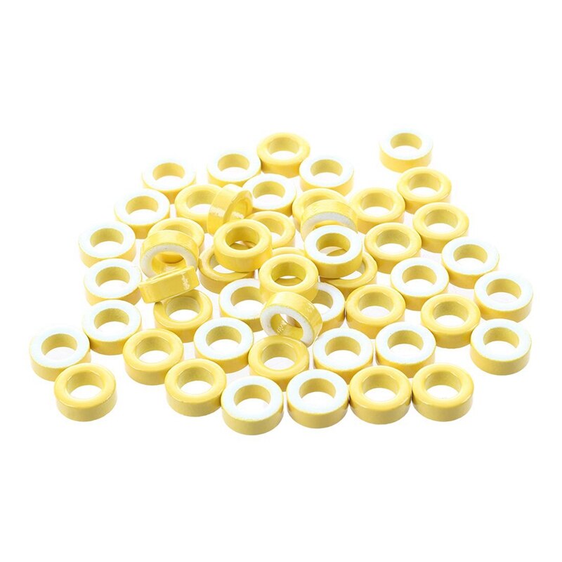 Wsfs 7mm innvendige diameter ferrittring jern toroid kjerner gul hvit 50 stk med 10 stk nålespiss  of 10ml plast vakuum