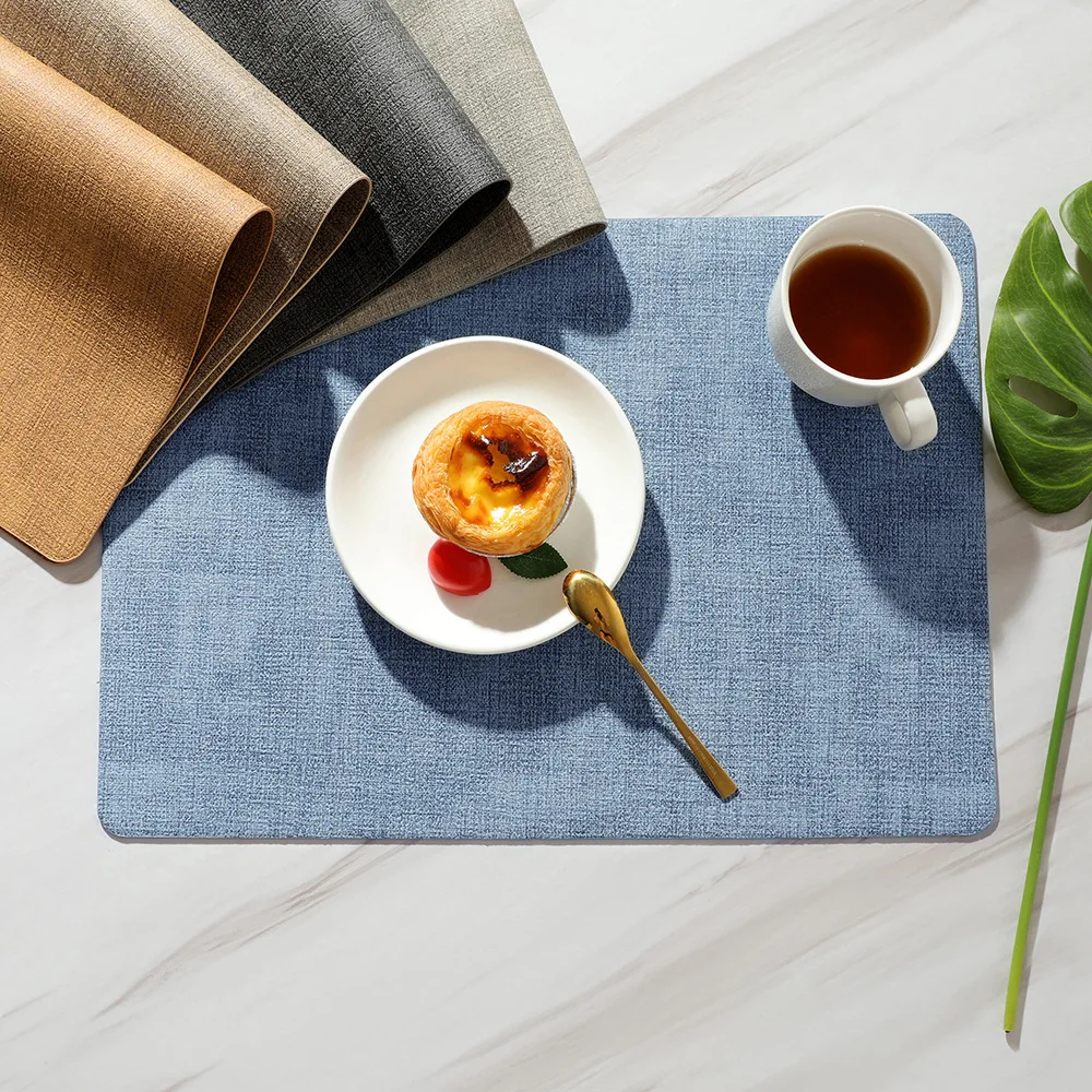 Placemats Dubbelzijdig, Kunstleer Plaats Maaltijdmatten Binnen Placemats voor Eettafel Buiten Vierkant Antislip Wasbare Placemats