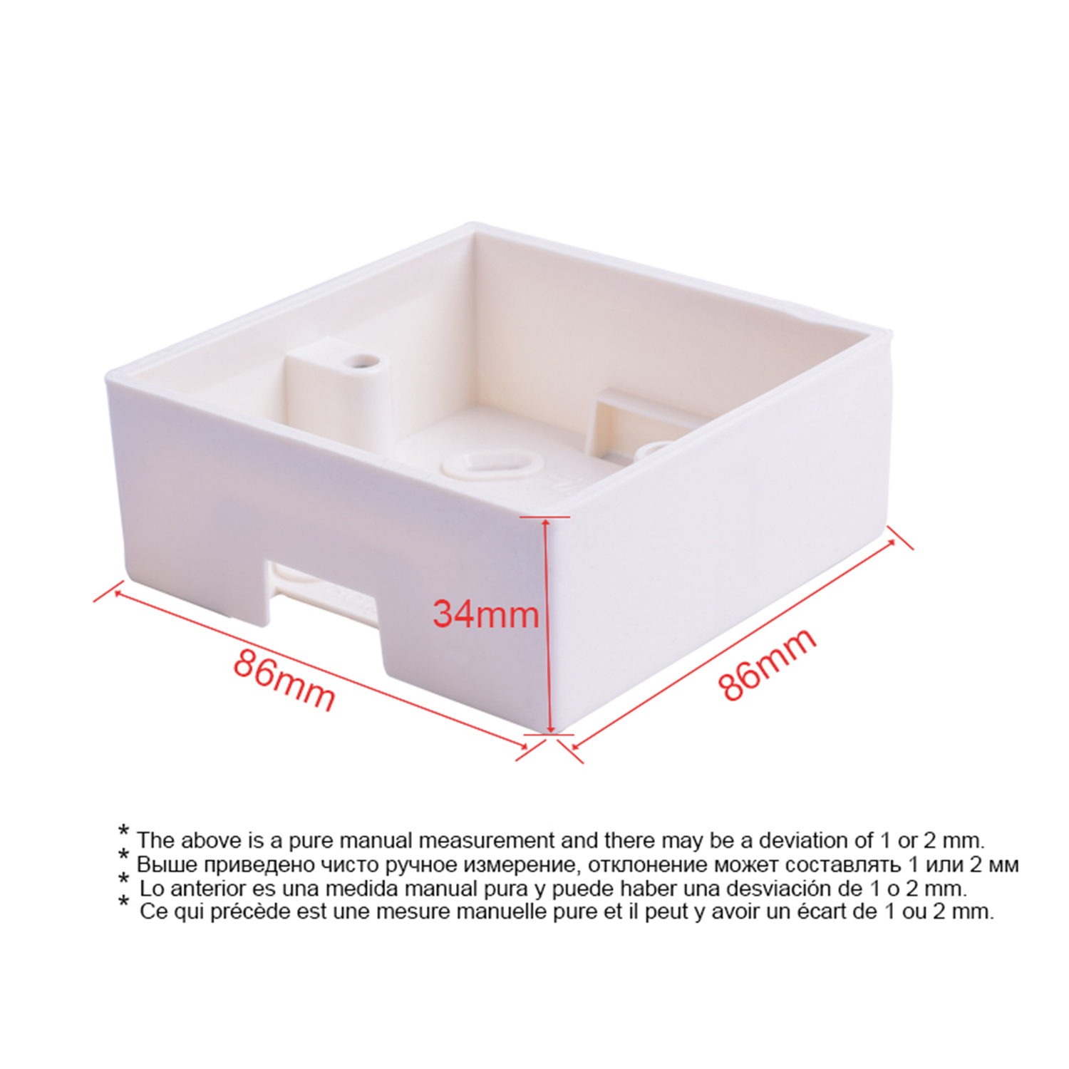 86X86 77X77 Square Wall Box Deep Case PVC Junction Box Wall Mount Cassette For Switch Socket Base Electrical Sockets Accessories: A