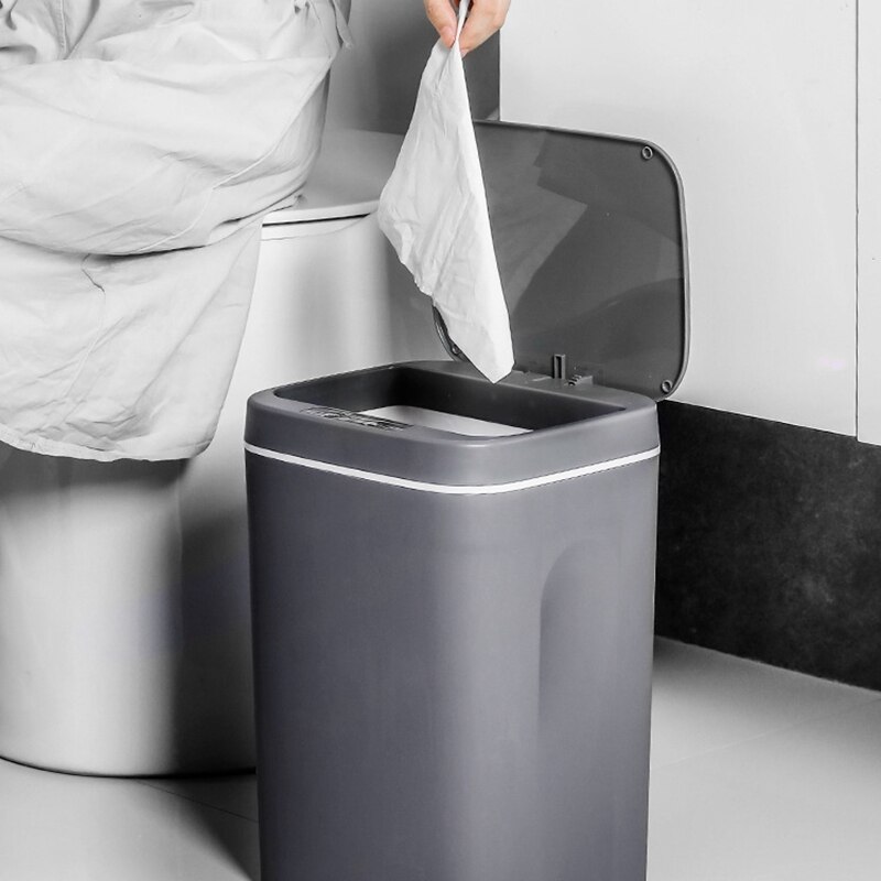 Intelligent Trash Can Automatic Sensor Dustbin Sensor Electric Waste Bin Home Rubbish Can For Bedroom Kitchen Bathroom Garbage
