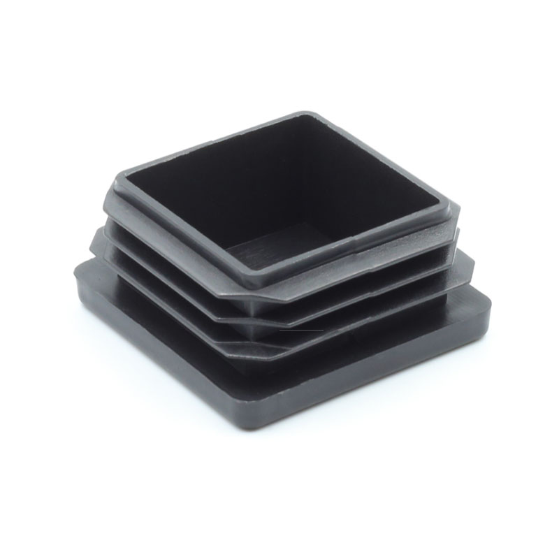 Tapa de plástico cuadrada para muebles de sala de estar, tapón de inserción de tubo, tapa de pies de mesa, marco de cama, color blanco/negro