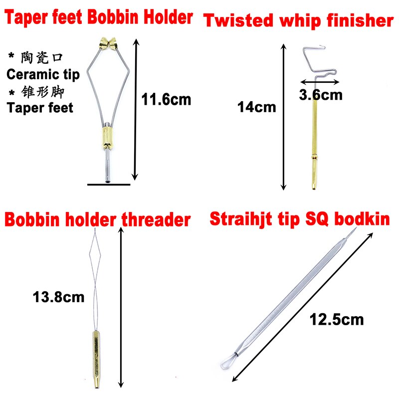 Whole set premium fly tying tools ceramic tip bobbin thread holder whip finisher&amp;fly tying scissors combo fly fishing tackle kit
