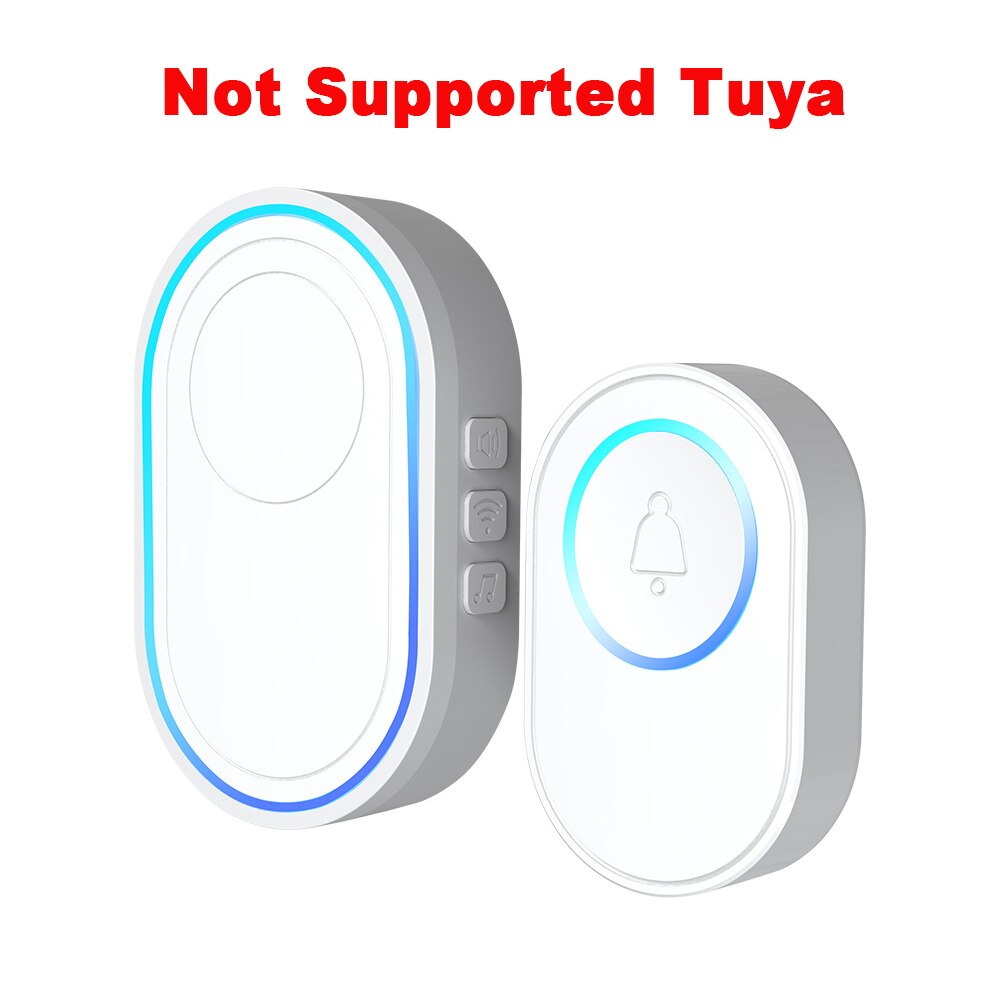 Tuya – sonnette intelligente sans fil wi-fi 433MHz, hôte d'alarme, Kit de sonnette avec carillon pour l'extérieur et l'intérieur: No Tuya Kit 1 / Prise anglaise