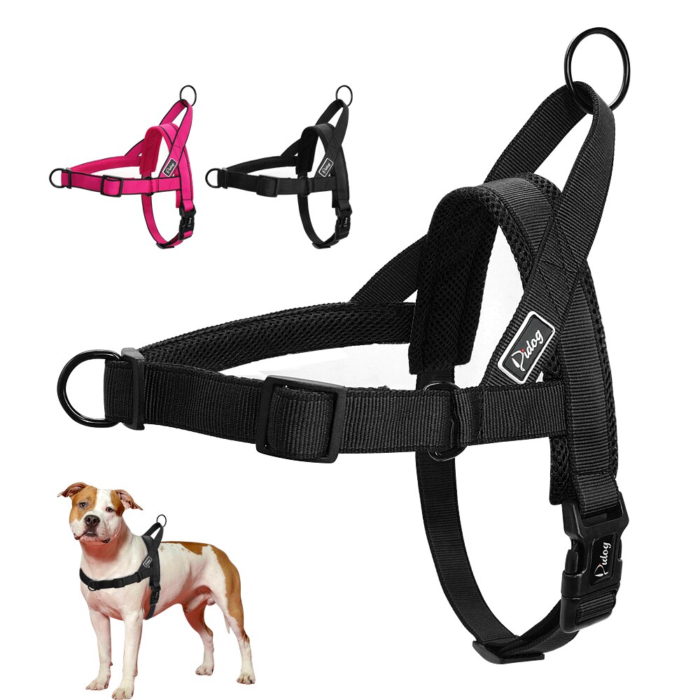 Arnés para perros sin tirones Ajuste rápido arneses para perros de nailon suave malla acolchada chaleco para mascotas Correa arnés para pasear para perros pequeños, medianos y grandes