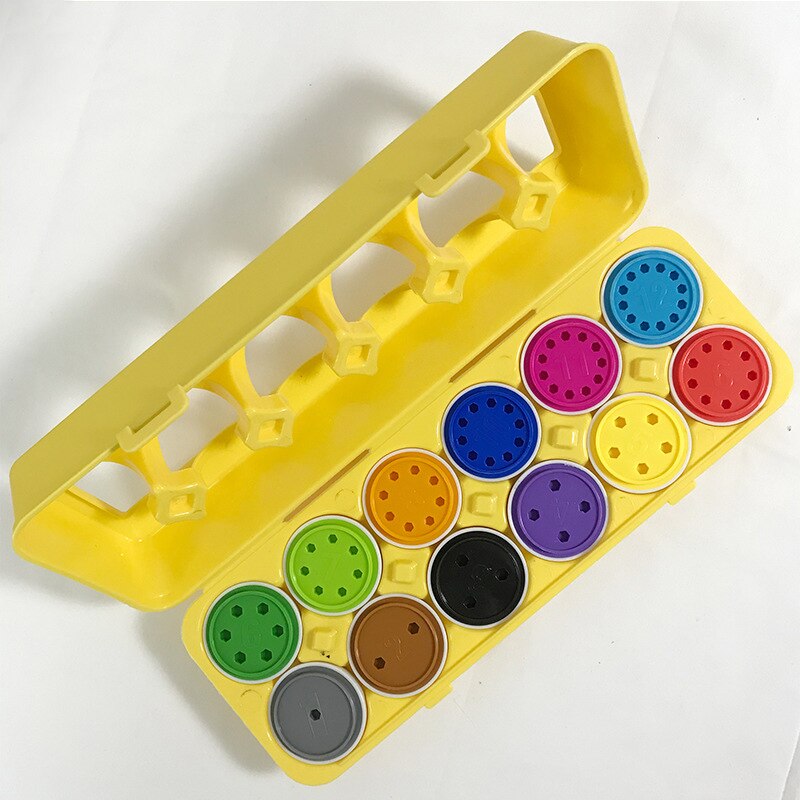 12 æg/sæt undervisning læringslegetøj blandet form klogt lade som om puslespil smarte æg baby kid æg læringspuslespil til børn: Type 2