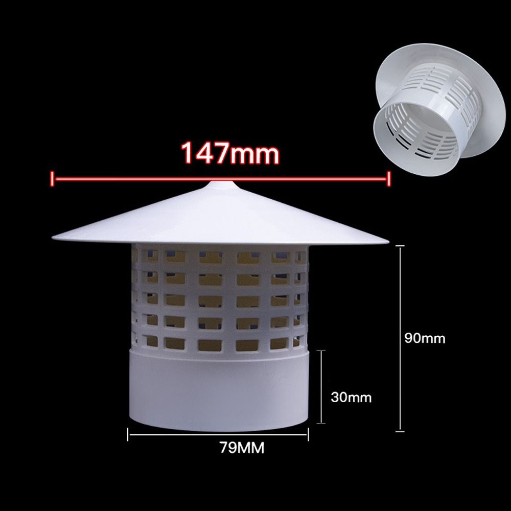 Langlebige 75-200mm belüftete Regen kappe PVC Außenwand Luft auslass Rauchabzug haube Dach kanal Entlüftung kamine: Black