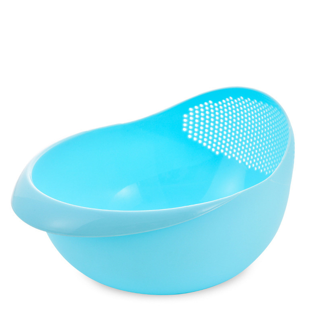 Colador de arroz de plástico, escurridor de cocina, tazón de arroz, colador de lavado de frutas y verduras, escurridor de fregadero, herramientas de cocina, 1 ud.: Morado