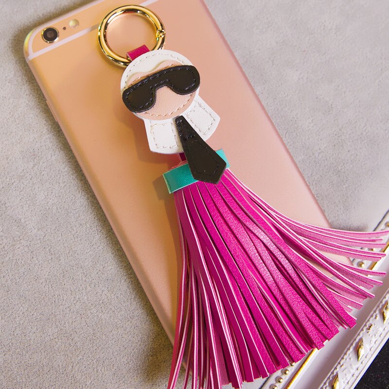 Sleutelhanger prachtige pu lederen kwastjes sleutelhangers dames tas bedel hanger sieraden
