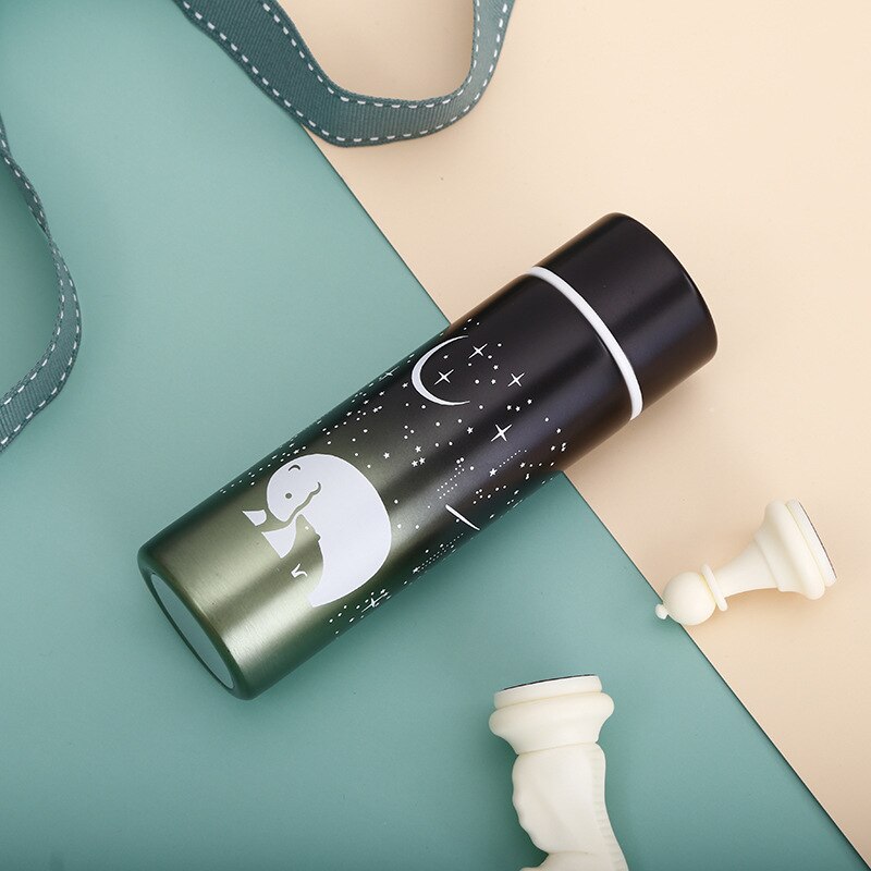 kreskówka Thermo składany kubek przenośny kubek termiczny ze stali nierdzewnej robić kawy herbata kemping izolowany mini termos butelka: D