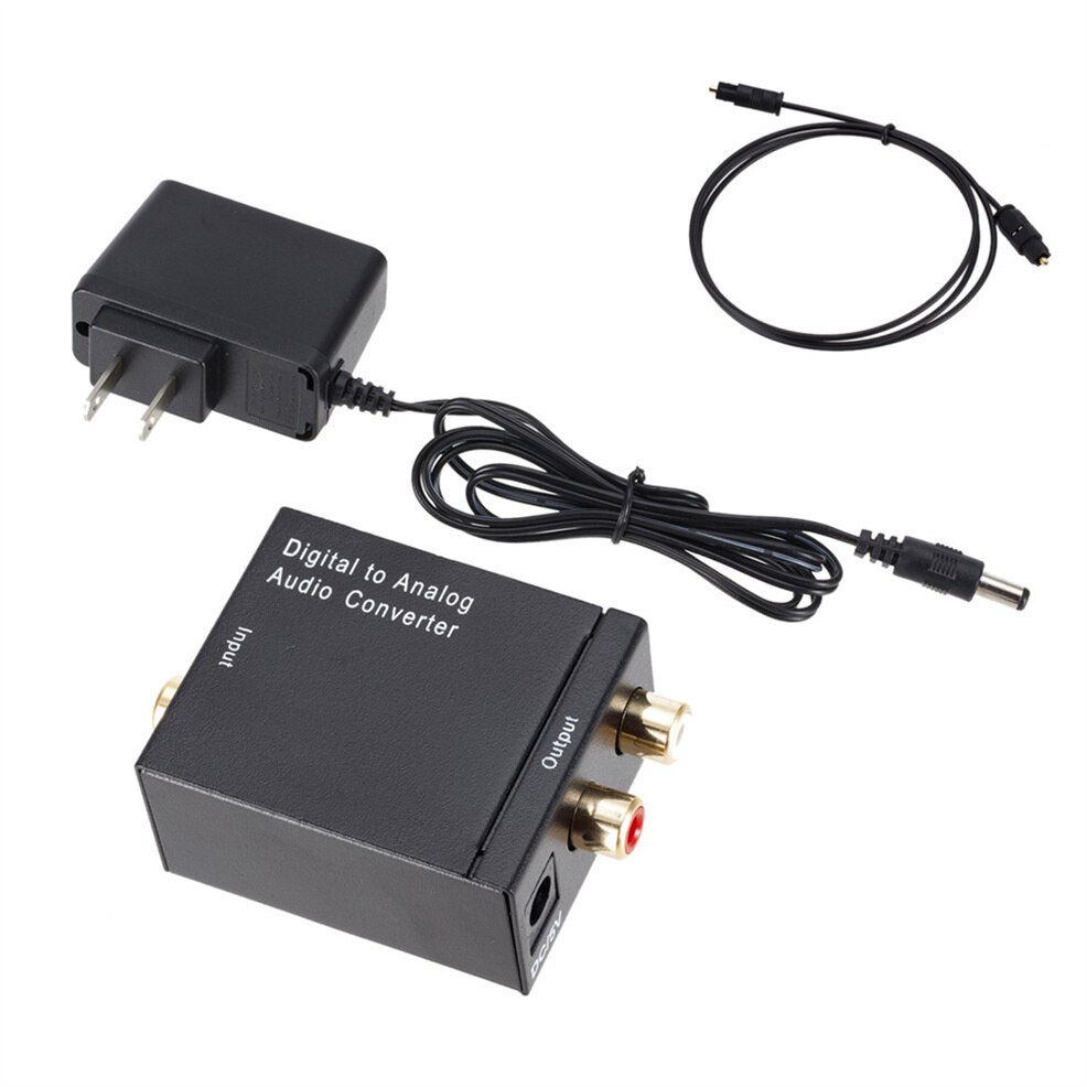 Digitaal Naar Analoog Audio Converter Digital Optical Fiber Toslink Coax Naar Analoog Rca L/R Audio Converter Adapter Versterker: US plug