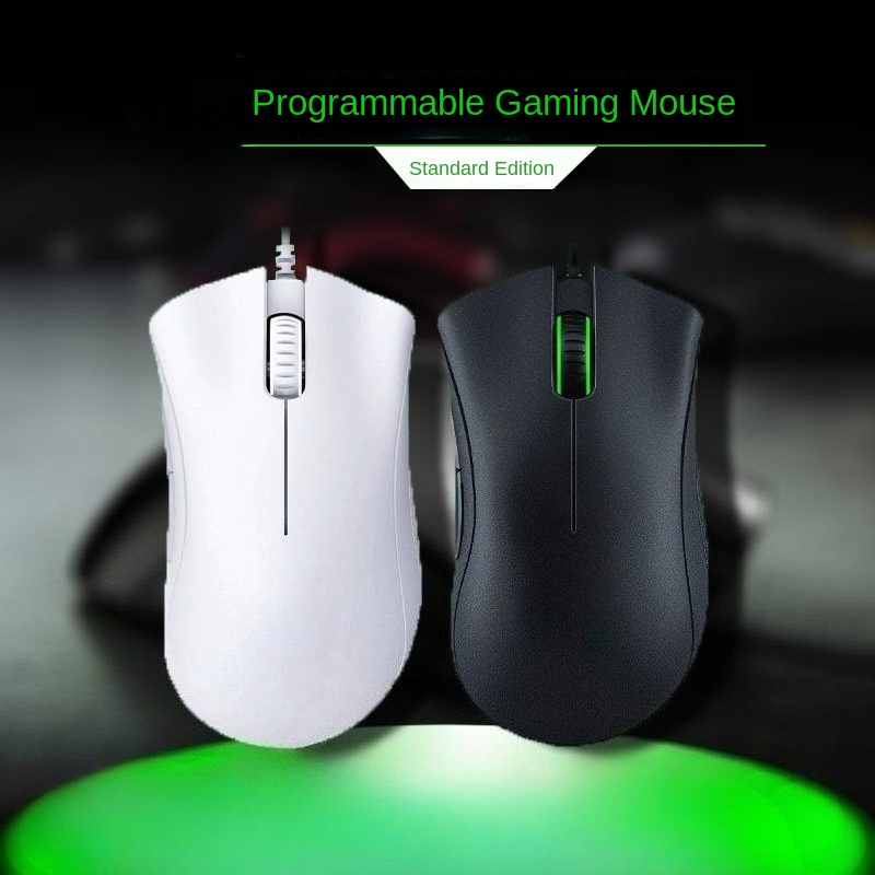 E-sports Grade Optical Sensor Black And White 6400DPI Wired Gaming Mouse Recommended By Players