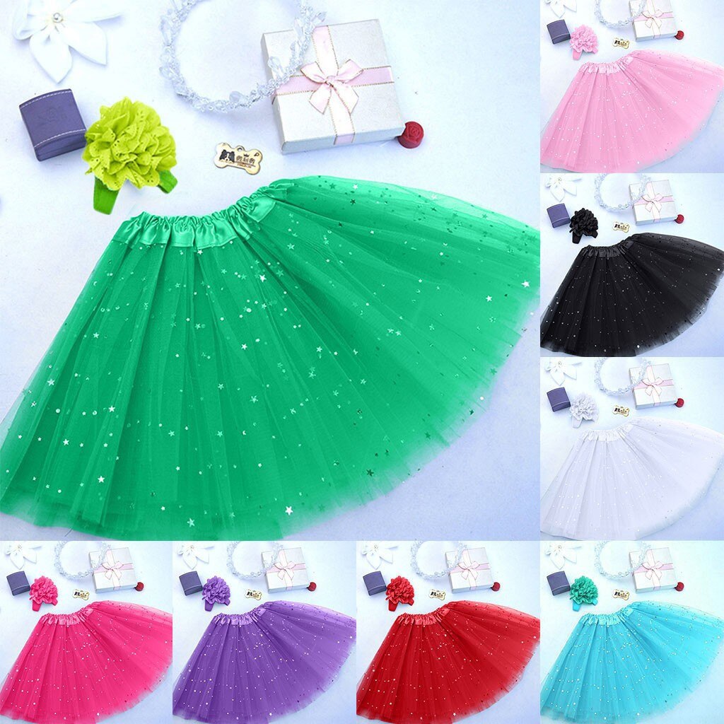 Kids Meisje Tule Rokken Petticoat Paillette Star Pettiskirt Haarband Tutu Rok Dancewear Dance Ballet Rokken Voor Baby Meisjes