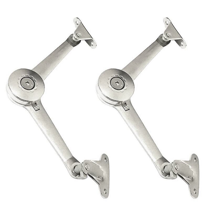 Support Hinge in Satin Nickel Lid Stay with Soft Close Toy Box Hinge Support Lids of Cabinets Cupboard Wardrobe Max Weight: Default Title