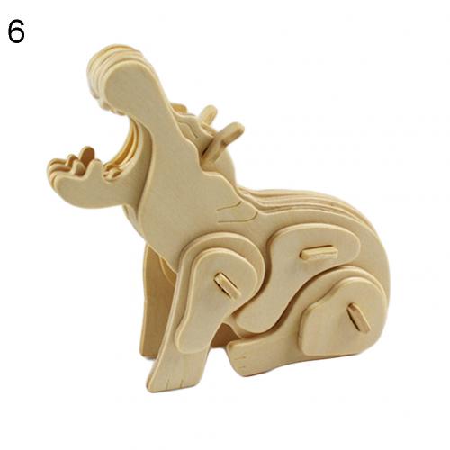 3D Wooden Blank Puzzles DIY Animal Model Crafts Kits Education Kids Toy