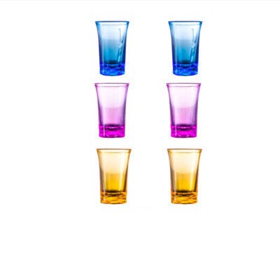 6 shotglazen dispenser en houder whisky bier alcohol likeur wijn dispenser rek bar accessoires party games drinkgerei: 6 stuks gekleurde bekers