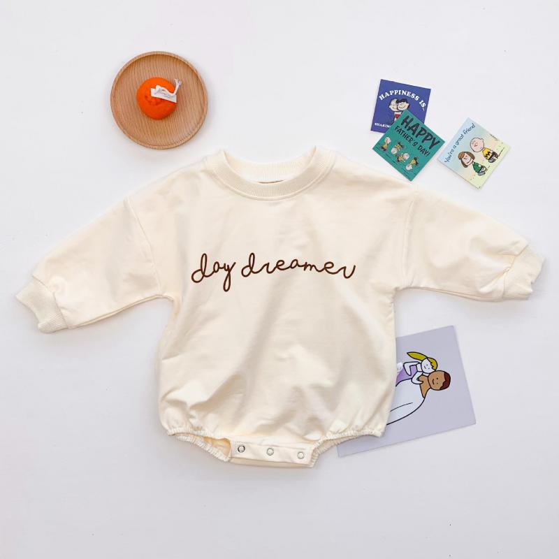 herbst Neue Baby Brief Gedruckt Lange Hülse Body Jungen Und Mädchen Overall Baumwolle Baby Kleidung