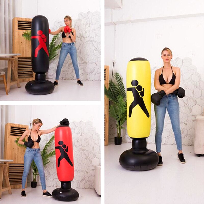 Inflatable Boxing Column Tumbler Fitness Sandbag 1.6 Meters quan ji zhu Vertical Type Relaxation Vent da ji zhu