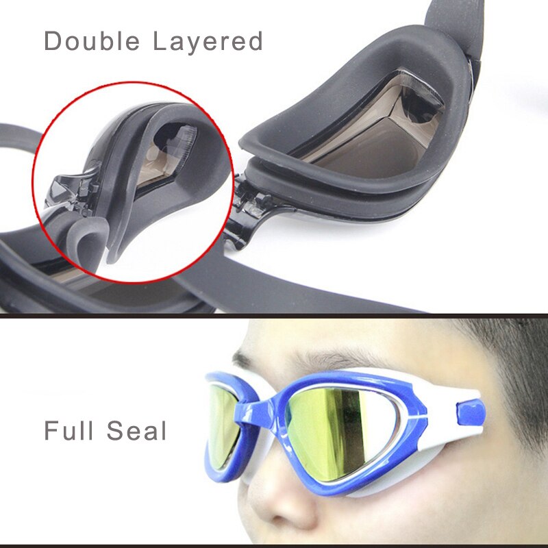 Anti-tåge svømningsbriller mænd kvinder svømmer briller undersøiske briller svømning briller svømmer dykningsbriller med ørepropper