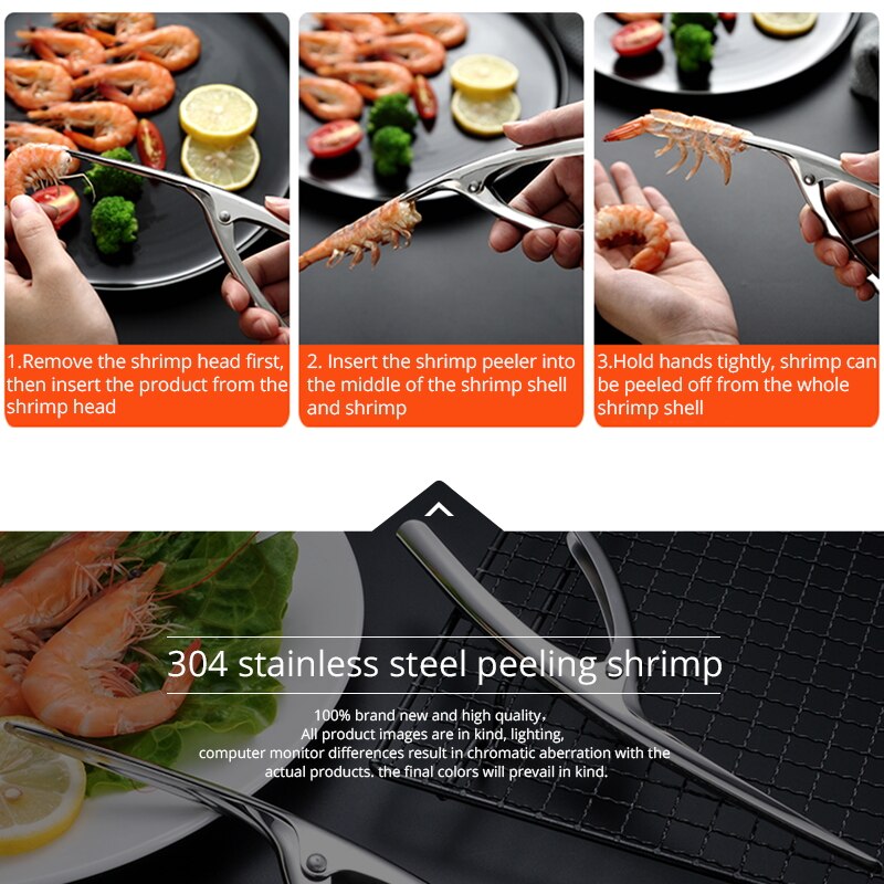 Konco rustfrit stål rejeskræller, manual &amp; hurtig krebs rejer deveiner peel reje skræller værktøj