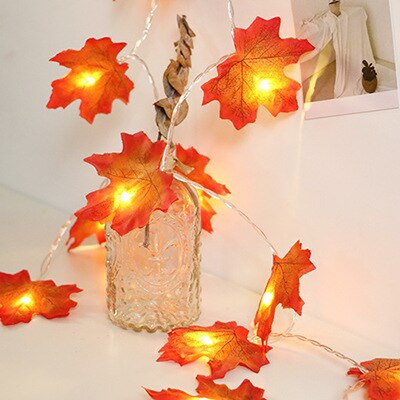 1.5M 3M 20 Lights DIY Maple Leaves Garland Led Fairy Lights for Christmas Decoration Autumn String Light Festive Halloween Decor: 1.5m 10 lights
