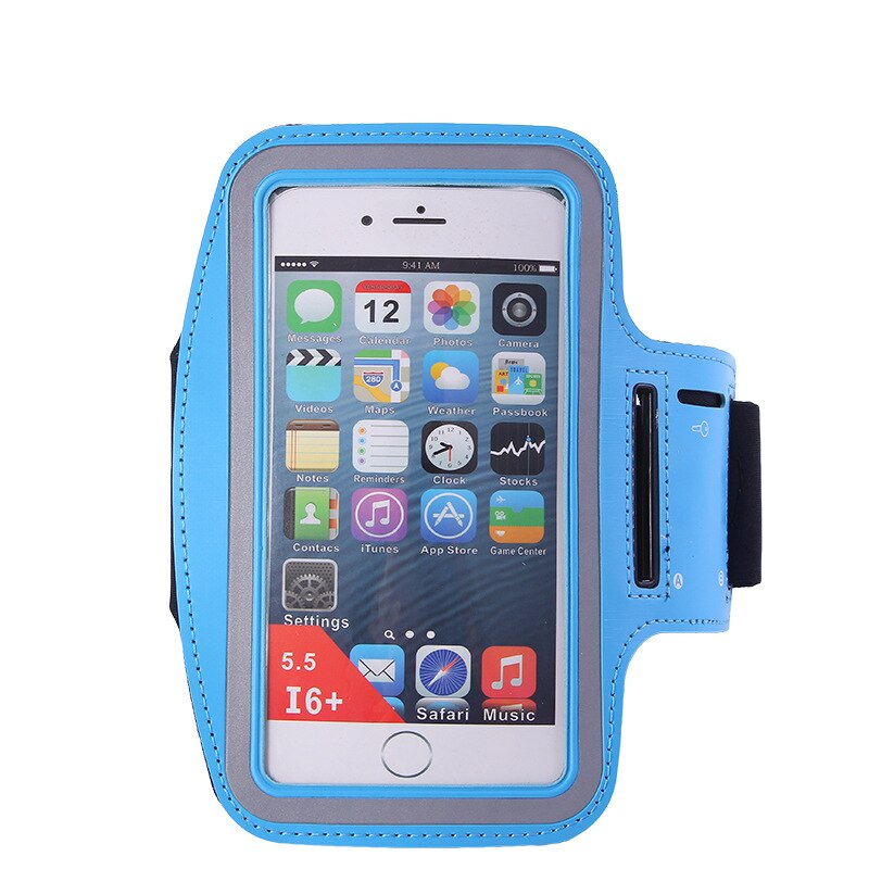 Sport Impermeabile di Sport DELL'UNITÀ di elaborazione Corsa e Jogging Fascia di Braccio Per iphone 6 Plus 7 Più Il 5.5 pollice Del Supporto Del Sacchetto Chiave + Slot Per Casual accessori Custodie: Blue