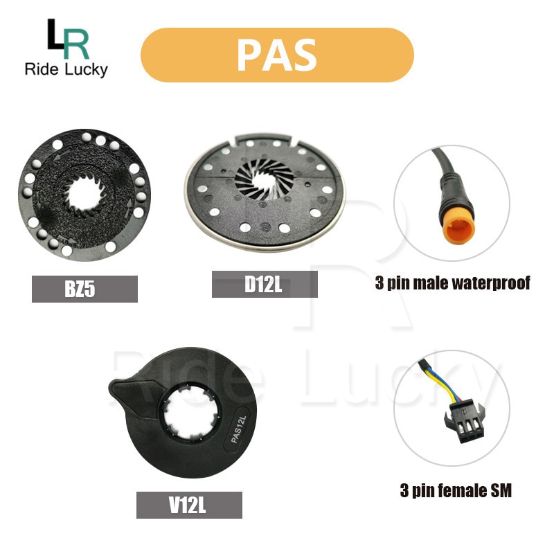 Ebike Waterproof Normal connector Plug PAS Pedal Assist Sensor Double hall 12 Magnets V12 D12 Left Side PAS System