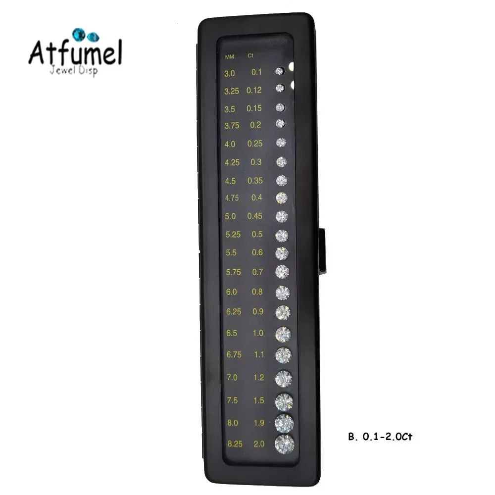 Diamond Zirconia Size Reference Contrast Carat Weight Diameter Special Cut Scale Master Teaching Tool Gemstone Contrast Tool: green