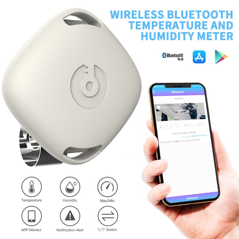 Bluetooth 5.0 Wireless Thermometer Hygrometer Compact Indoor Temperature Humidity Sensor Temp Humidity Monitor For Smart Home: Default Title