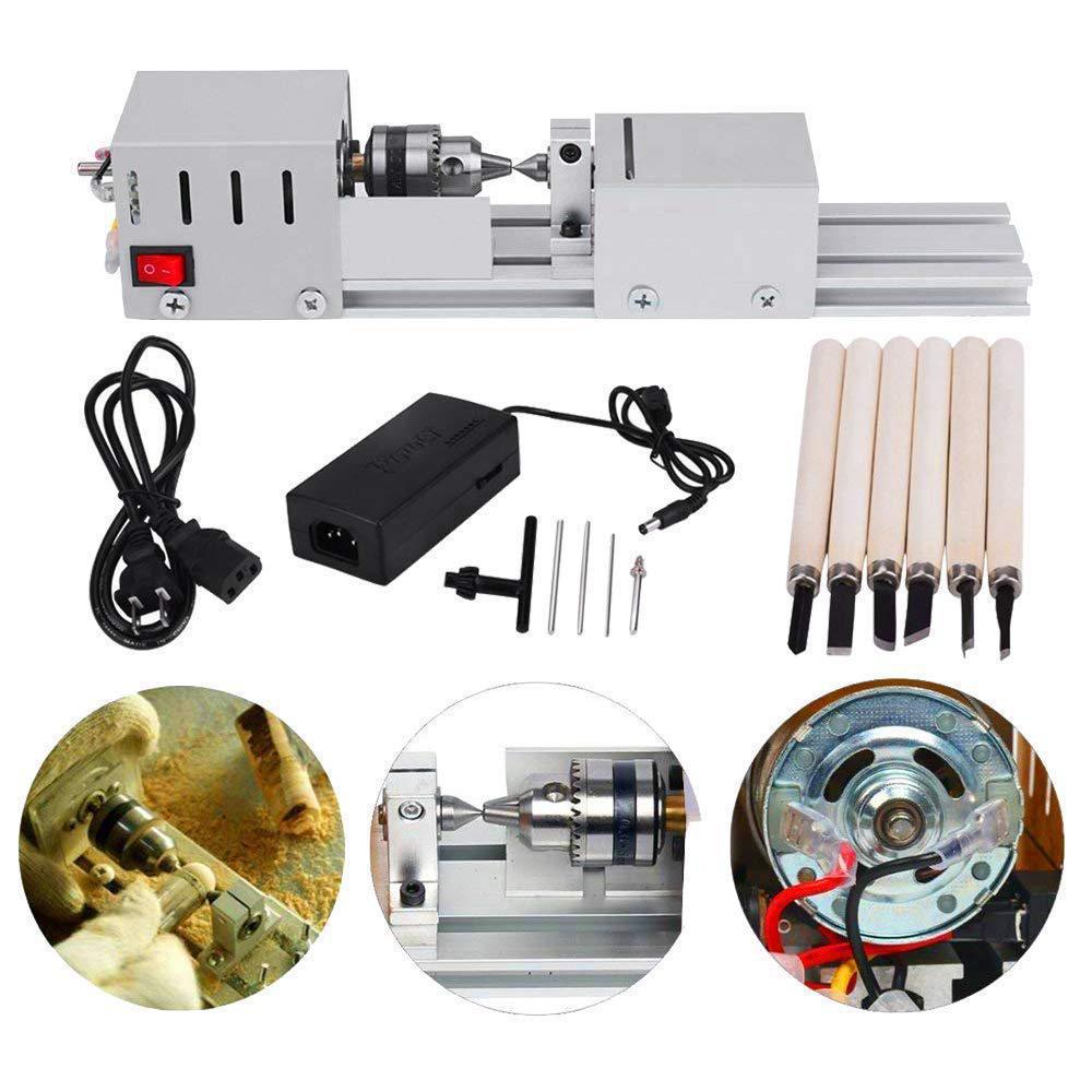 Mini CNC Lathe Beads Machine Woodwork DIY Lathe Standard Set Grinding Polishing Beads Drill Rotary For Table Woodworking Wood
