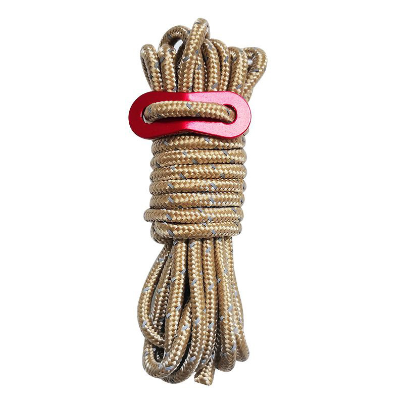 4m slitstarka tältrep lysande högreflekterande tältrep med spänne multifunktionellt robust tältrep för utomhusbruk/strand/camping: Svart