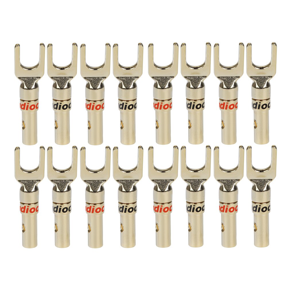 8-50Pcs Audiocrast S101G Y Spade Connector Vergulde Schroef Vork Connector Adapter Speaker Stekkers