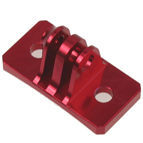 Adaptador de montaje de Base fija para casco CNC, Conector de carcasa impermeable con tornillos para cámara de acción deportiva Gopro Hero 7 6 5 4 yi SJcam: Red NO Screws