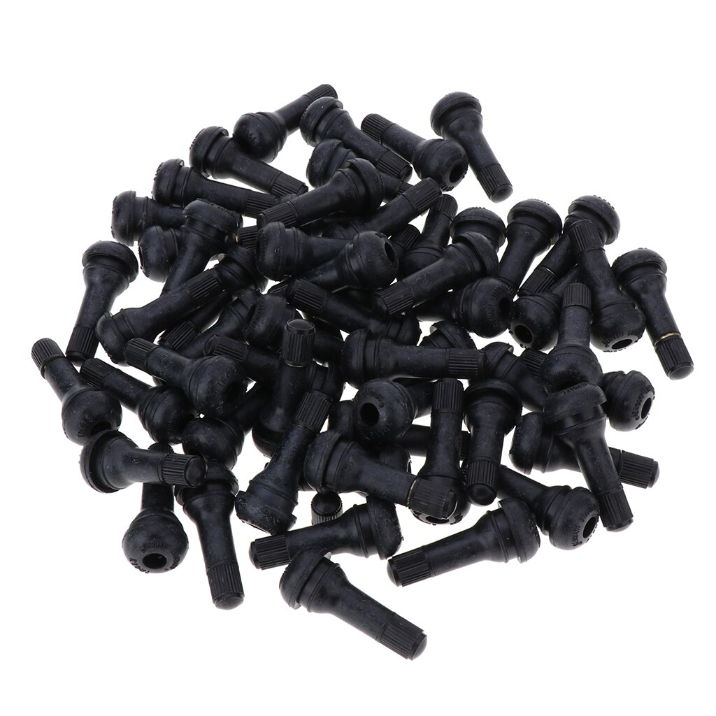 100 Stuks Van Auto Auto Voertuig Tr 413 Messing Snap-In Tire Ventiel Korte Rubber Set