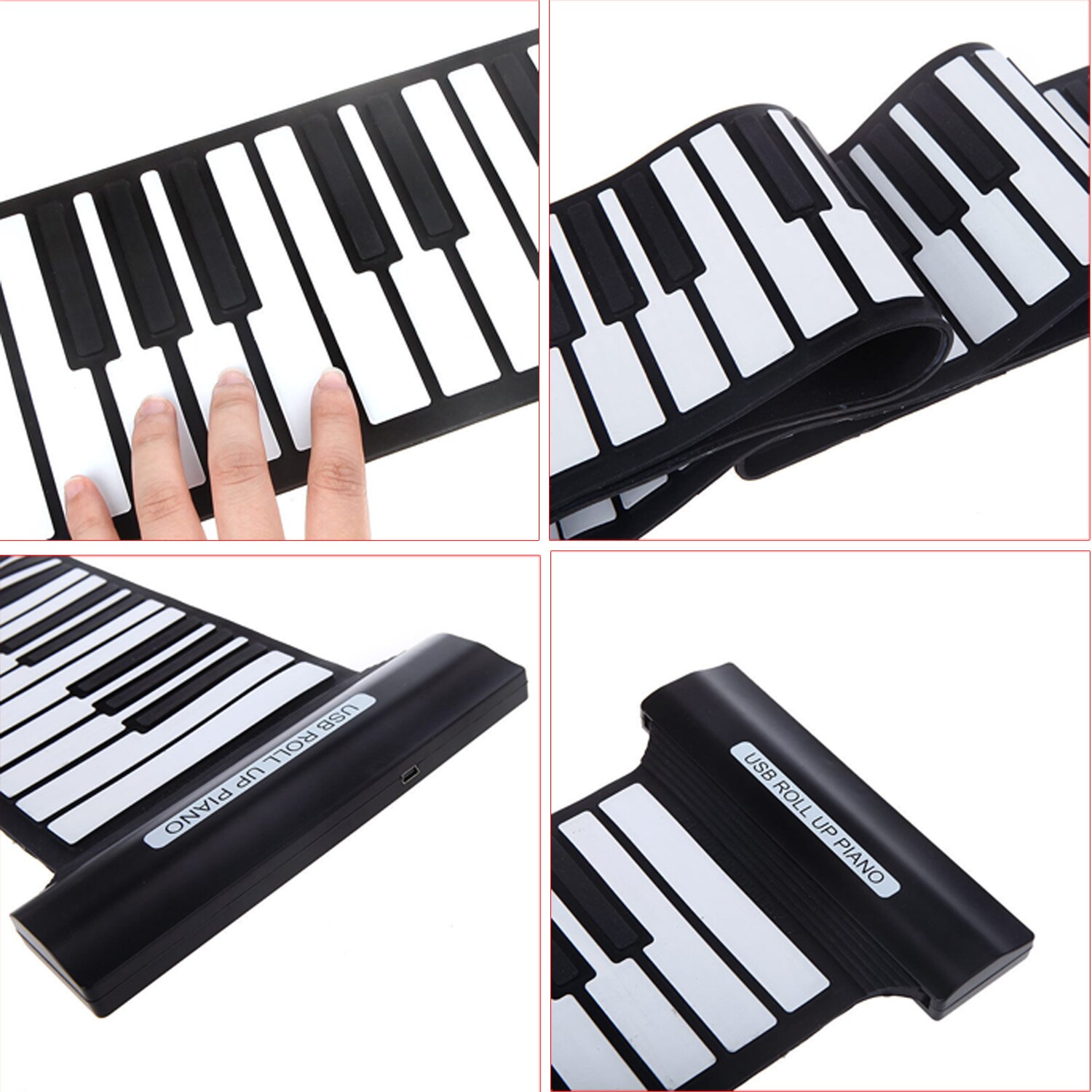 Flexible 88 teclas USB Flexible Roll-up Teclado de Piano electrónico