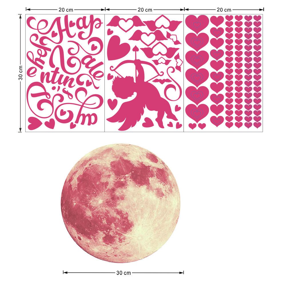 Autocollants fluorescents pour Couples, lettres d'amour qui brillent dans la nuit, pour de saint-valentin: love letters E