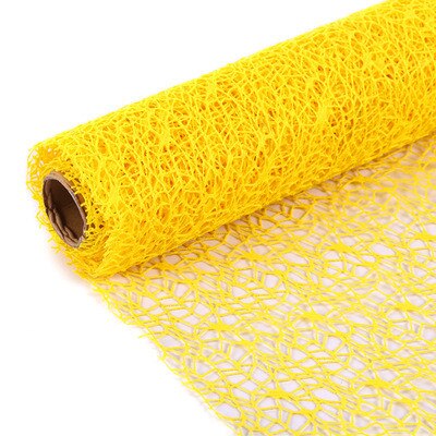 4.5M Kleur Organza Boeket Wikkelen Gaas Mesh Diy Craft Leveranties Kinderen Hand Scrapbook Gereedschap Wedding Party Decor Gordijnen: Yellow Gauze Mesh
