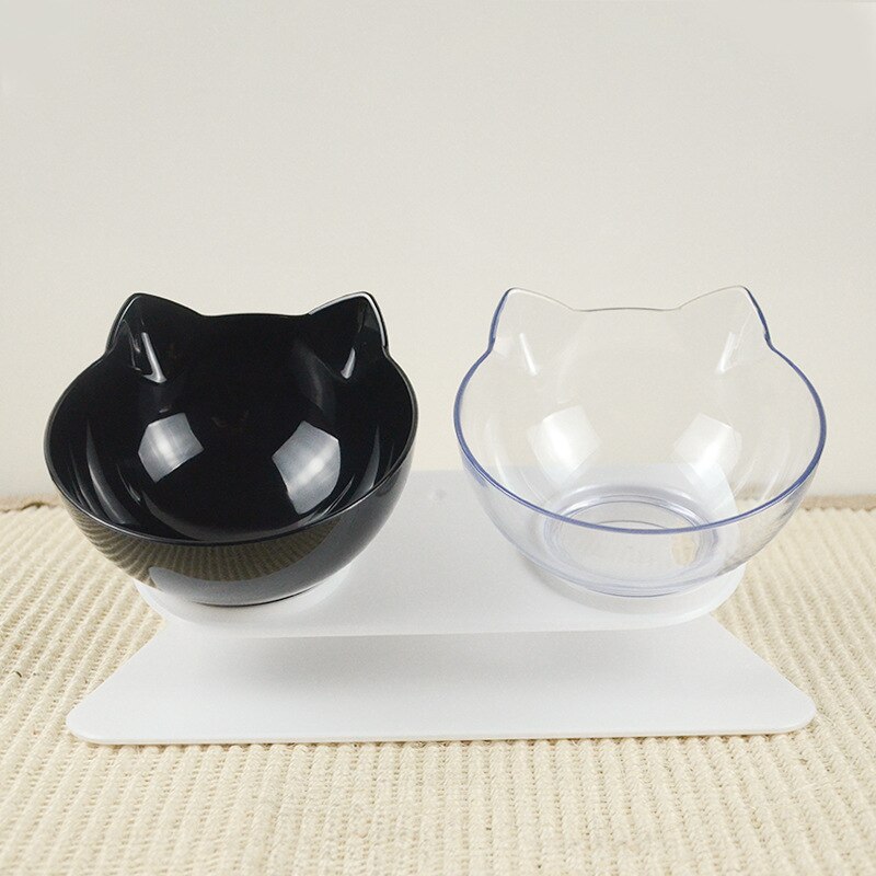 Cuenco de agua para perros y gatos, plástico antideslizante para alimentador, suministros de productos, doble protección del cuello con soporte, Alimentación de Mascotas, 1 Uds.