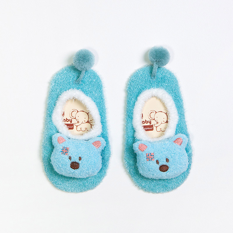 Winter Spring Coral Fleece Baby Socks Soft Anti Slip Boy Girl Children Floor Sock Animal Cartoon Shoes Slippers Boots 0-3 T