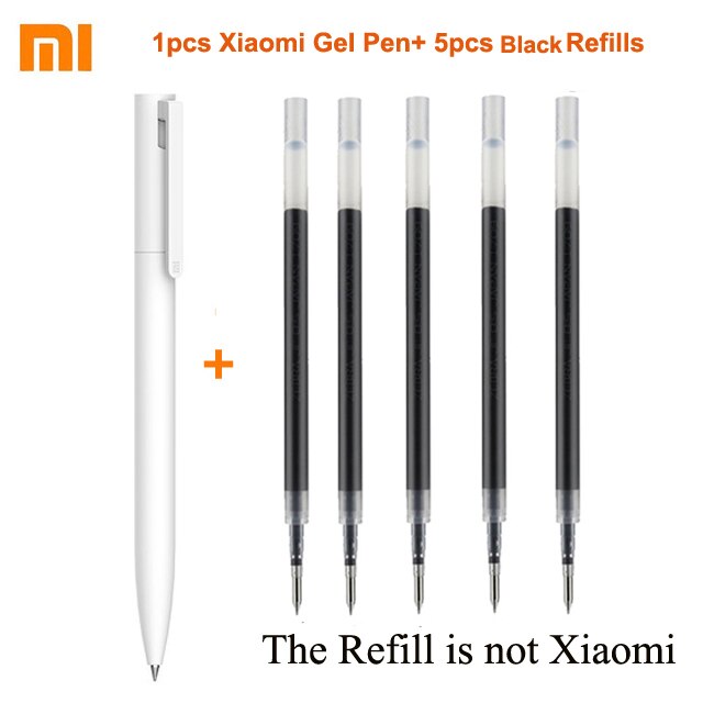 Original Xiaomi Mijia Gel Pen MI Pen 9.5mm Signing Pen PREMEC Smooth Switzerland Refill MiKuni Japan Ink (Black/Blue) Best: WHITE