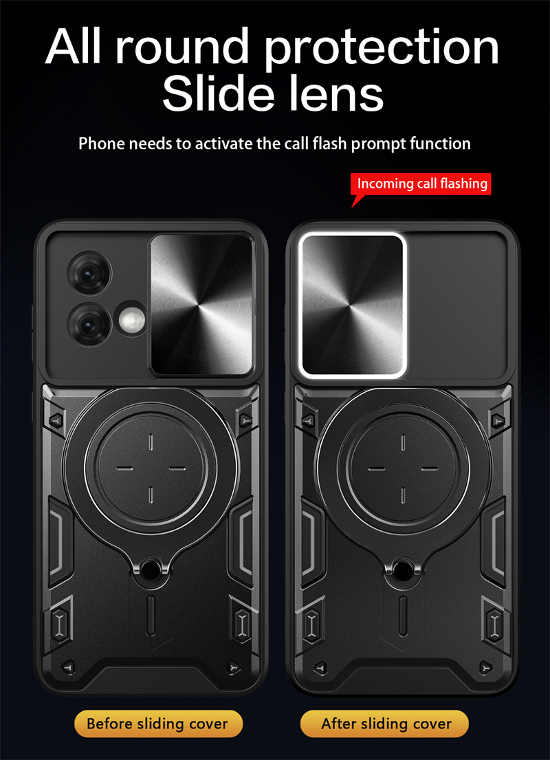 For Moto G84 5G Case Magnetic Holder Ring Phone Case For Motorola Moto G84 G 84 5G Slide Camera Lens Armor Shockproof Back Cover