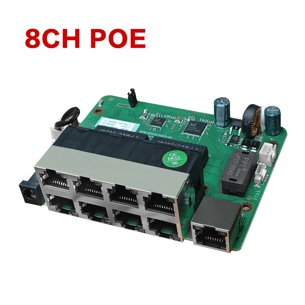 4K POE NVR Parts 48~52V 4/8 Ports POE Switch Ethernet 10/100Mbps 12+36-&data for 4K POE NVR/CCTV Security Cam System