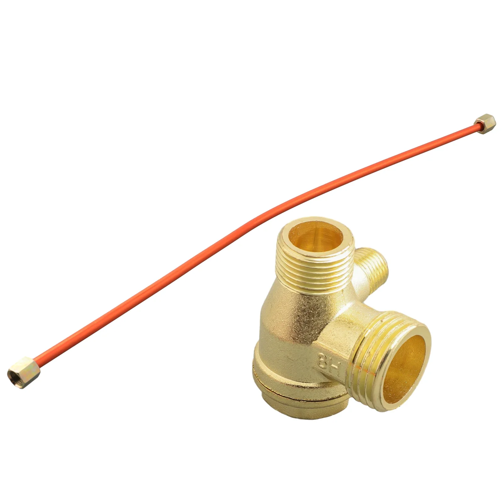 2 Stuks Set Luchtcompressor 3-Port Zinklegering Terugslagklep & 400Mm Uitlaatbuis Voor Luchtcompressor Vervanging Accessoires